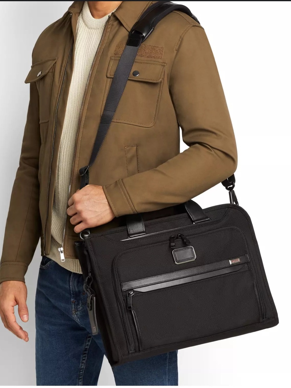 Tumi Alpha Ballistic Nylon Slim Laptop Portfolio Briefcase - Black